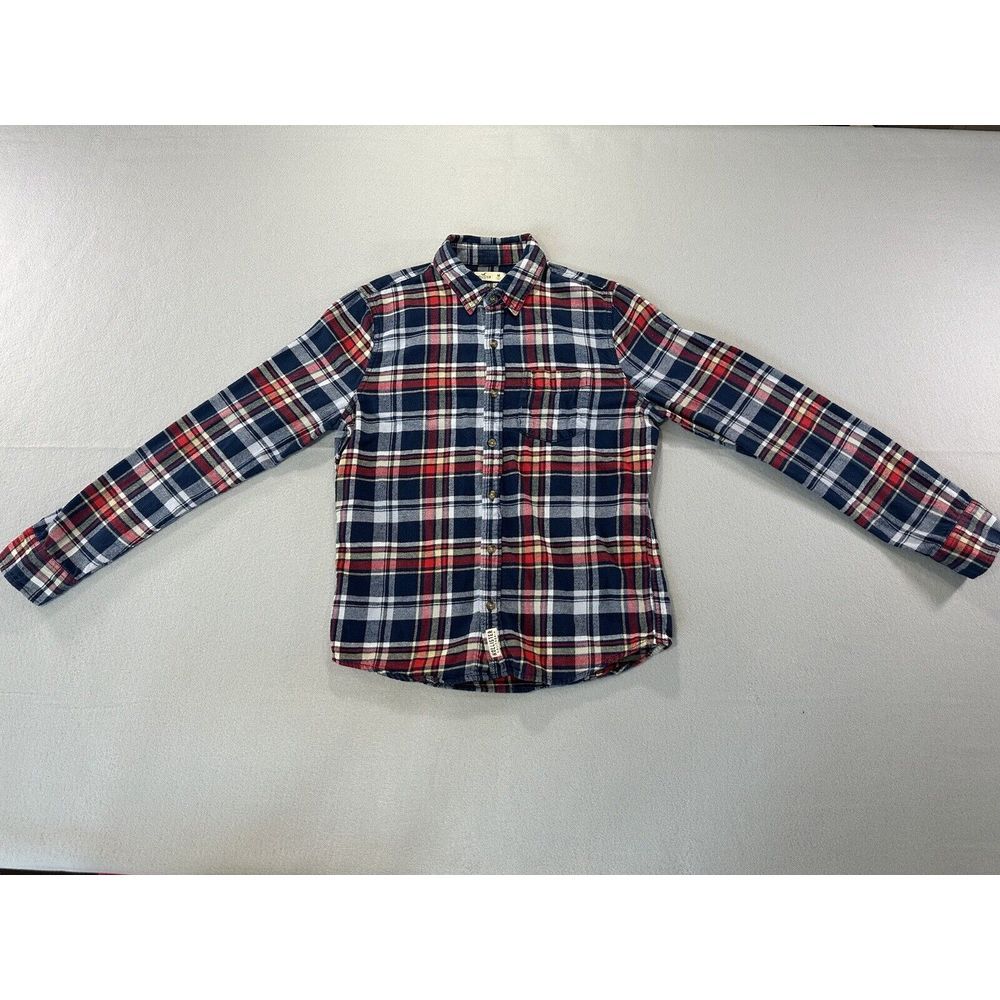 Hollister Casual Button Up Men's Shirt Medium Long Sleeve Plaid  100% Cotton